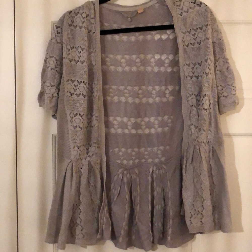 Anthropologie Detailed Gray Sweater Like New